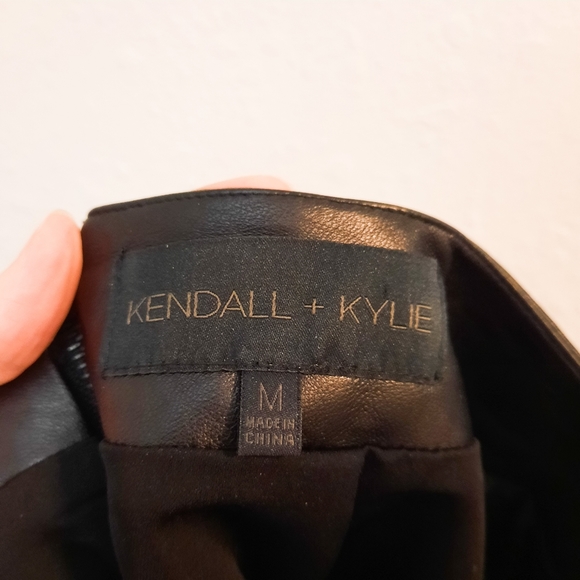 Kendall & Kylie Striped Leather Trim Skirt M - Picture 5 of 6